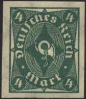 Dt. Reich 226aU **, 1922, 4 M. Dunkelgrün, Ungezähnt, Pracht, Mi. 100.- - Used Stamps