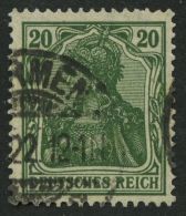 Dt. Reich 143c O, 1920, 20 Pf. Dunkelblaugrün, Pracht, Gepr. Infla, Mi. 130.- - Sonstige & Ohne Zuordnung