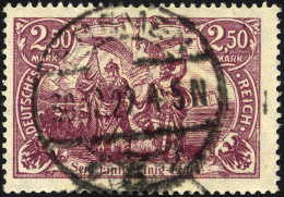 Dt. Reich 115d O, 1920, 2.50 M. Dunkelpurpur, Ein Paar Stumpfe Zähne Sonst Pracht, Gepr. Infla, Mi. 250.- - Gebraucht