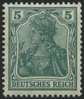 Dt. Reich 85IId **, 1915, 5 Pf. Bläulichgrün Kriegsdruck, Pracht, Gepr. Jäschke-L., Mi. 50.- - Used Stamps