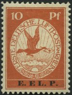 Dt. Reich V *, 1912, 10 Pf. E.EL.P., Falzrest, Pracht, Gepr. Drahn, Mi. 900.- - Oblitérés