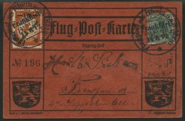 Dt. Reich IVDD BRIEF, 1912, 1 M. Gelber Hund Mit Doppeltem Aufdruck (erst Gelb, Darauf Dunkelblau) Auf Roter Hund-Karte - Sonstige & Ohne Zuordnung