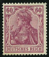 Dt. Reich 92Ia *, 1911, 60 Pf. Graulila Friedensdruck, Pracht, Gepr. Jäschke, Mi. 250.- - Used Stamps