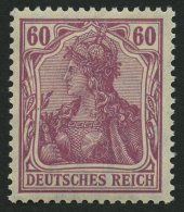 Dt. Reich 92Ia **, 1911, 60 Pf. Graulila Friedensdruck, Postfrisch, Pracht, Gepr. Zenker Und Fotoattest Jäschke-L., - Other & Unclassified