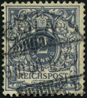 Dt. Reich 52I O, 1900, 2 Pf. Lebhaftgrau Mit Abart REIGHSPOST, üblich Gezähnt Pracht, Gepr. Zenker, Mi. 180.- - Gebraucht