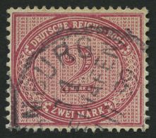 Dt. Reich 37f O, 1899, 2 M. Lilakarmin, Pracht, Gepr. Wiegand, Mi. 50.- - Gebraucht