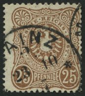 Dt. Reich 35aa O, 1877, 25 Pfe. Fahlrosabraun, Normale Zähnung, Pracht, Gepr. Wiegand, Mi. 100.- - Autres & Non Classés