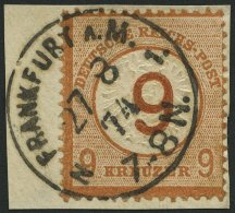 Dt. Reich 30 BrfStk, 1874, 9 Auf 9 Kr. Braunorange, K1 FRANKFURT A.M., Prachtbriefstück, Fotoattest Brugger, Mi. (6 - Used Stamps