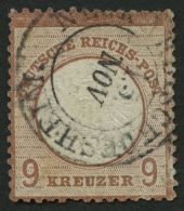 Dt. Reich 27b O, 1872, 9 Kr. Lilabraun, K2 NECKARBISCHOFSHEIM, Feinst (winzige Mängel), Gepr. Sommer, Mi. 650.- - Other & Unclassified