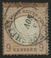 Dt. Reich 27b O, 1872, 9 Kr. Lilabraun, K2 NECKARBISCHOFSHEIM, Feinst (winzige Mängel), Gepr. Sommer, Mi. 650.- - Sonstige & Ohne Zuordnung