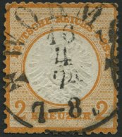 Dt. Reich 24 O, 1872, 2 Kr. Orange, Zentrischer TuT-Stempel WORMS, Fotobefund Sommer: Die Marke Ist Farbfrisch, Klar Gep - Used Stamps