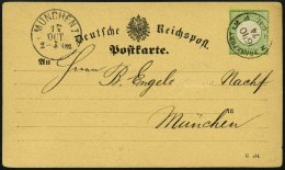 Dt. Reich 23a BRIEF, 1874, 1 Kr. Gelblichgrün Mit Feldmerkmal Der Fuß Der Linken Wertziffer Ist Hell, Nicht G - Gebraucht