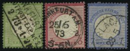 Dt. Reich 23,25/6 O, 1872, 1, 3 Und 7 Kr. Große Brustschilde, 2 Prachtwerte, Mi. 144.- - Used Stamps