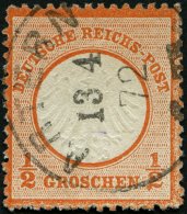 Dt. Reich 3 O, 1872, 1/2 Gr. Ziegelrot, Rauhe Zähnung, K1 ARTERN, Pracht, Mi. (55.-) - Oblitérés