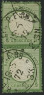 Dt. Reich 2b Paar O, 1872, 1/3 Gr. Dunkelsmaragdgrün Im Senkrechten Paar, Rauhe Zähnung, K1 BERLIN P.E. 38, Pr - Gebraucht