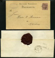 BAHNPOST Soest-Emden, L3 Auf 5 Pf. Ganzsachenkarte Von 1885 Und Als Ankunftsstempel Auf Brief Von 1872, Vorderseitig Han - Franking Machines (EMA)