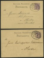 BAHNPOST Neumünster-Tönning (Zug 2 Und 5), 1886/7, Zwei 5 Pf. Ganzsachenkarten, Feinst/Pracht - Machines à Affranchir (EMA)