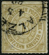 NDP 11 O, 1868, 18 Kr. Olivbraun, Pracht, Mi. 80.- - Other & Unclassified