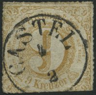THURN Und TAXIS 44II O, 1865, 9 Kr. Hellockerbraun Mit K1 CASTEL (ohne Jahreszahl), Feinst - Other & Unclassified