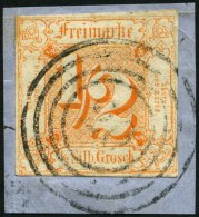 THURN Und TAXIS 28 BrfStk, 1862, 1/2 Sgr. Orange, Nummernstempel 20 (FRIELENDORF), Allseits Voll-breitrandig, Kabinettbr - Sonstige & Ohne Zuordnung