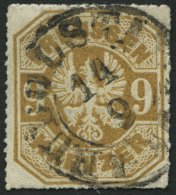 PREUSSEN 26a O, 1867, 9 Kr. Gelblichbraun, Zentrischer TuT-K2 RUDOLSTADT, Pracht - Sonstige & Ohne Zuordnung