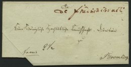 PREUSSEN De Friedrichsbruch, Handschriftlich In Rot Auf Briefhülle Nach Bromberg, Pracht - Vorphilatelie