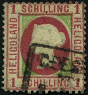 HELGOLAND 7d O, 1873, 1 S. Dunkelrötlichkarmin/mittelgelbgrün, R3 GEESTEMÜNDE ZOLLVEREIN, Starke Män - Helgoland