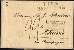 HAMBURG - THURN UND TAXISCHES O.P.A. 1823, TT.R.4. HAMBOURG, L2 Auf Brief Von Altona Nach Rheims, R3 ALLEMAGNE/PAR/FORBA - Prephilately