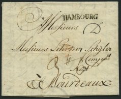 HAMBURG VORPHILA 1772, HAMBOURG, L1 Auf Brief Nach Bordeaux, Pracht - Other & Unclassified