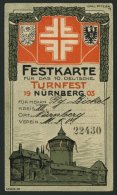 BAYERN PP 15C55 BRIEF, Privatpost: 1903, 5 Pf. Wappen X. Deutsches Turnfest In Nürnberg 1903 (PP 15C55/01/2, 04-06) - Sonstige & Ohne Zuordnung