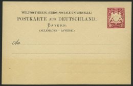 BAYERN P 22z BRIEF, 1884, 10 Pf. Auslandskarte Ohne Wappen, Mit Wz. 6Z, Ungebraucht, Pracht, Mi. 60.- - Sonstige & Ohne Zuordnung