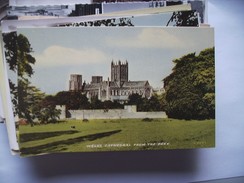 Engeland England Somerset Wells Cathedral From The Park - Wells