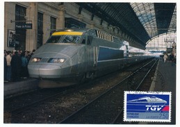 FRANCE - Carte Maximum "TGV - Arrivée Du TGV Atlantique 1990 Bordeaux" - Eisenbahnen