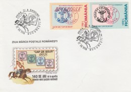 #BV6807  STAMPS DAY ,HORSES,COVERS FDC,1998,ROMANIA. - FDC