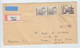 Czechoslovakia/USA REGISTERED AIRMAIL COVER 1971 - Luftpost