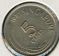 Singapour Singapore 5 Cents 1982 KM 2a - Singapur