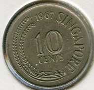 Singapour Singapore 10 Cents 1967 KM 3 - Singapur