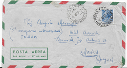 STORIA POSTALE REPUBBLICA - BUSTA VIA AEREA ESTERO DIRETTA A MADRID 1957 - Airmail