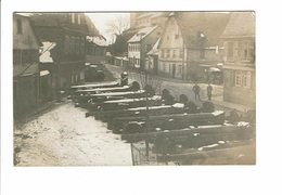 Cpa Carte Photo ERBACH A. Rh Rheigau La Place Avec Des Canons Stationnés Camions Militaires Soldats - Erbach