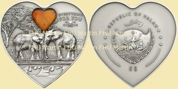 PALAU 2013 5 $ Dollars ELEPHANTS Everything For You 1oz Ag CoA UNC - Palau