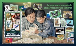 Delcampe - Togo 2016, Stamp On Stamp, WWF, Birds, Butterfly, Parrot, Turtles, Bats, Fish, BF - Fledermäuse