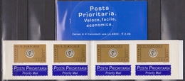 ITALIA : Libretto Posta Prioritaria Da £. 1200 / 0,62 €  X 4 + 4 Etichette Del 14.06.1999 - Postzegelboekjes