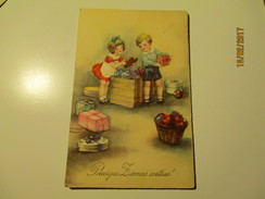 CHILDREN WITH BIRTHDAY GIFTS , PETERSEN ,   OLD POSTCARD , 0 - Petersen, Hannes