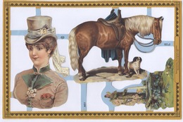 GRAND DECOUPIS  - CHROMO  - Jeune Fille - Cheval - Other & Unclassified