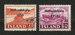 ISLAND 1953 - Flooding Netherlands - Mi:IS 285-286 - Usati