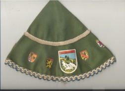 Bonnet Souvenir De La Cascade De Coo En Feutrine Avec Les Blasons Des 9 Provinces Belges - Caps