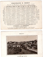 (12) Calendrier 1888 1er Semestre  Bethléem Ysrael  Pharmacie E .Emery Paris  (bon Etat) - Kleinformat : ...-1900