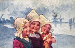 Mädchen Mit Puppe, Holland, Windmühlen, Sign. Feiertag, 1911 - Feiertag, Karl