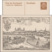 Allemagne 1936. Carte Postale, Entier TSC. Journée Du Timbre 1936. Gravure, Château Des Princes-archevêques, Mitre, Pont - Châteaux