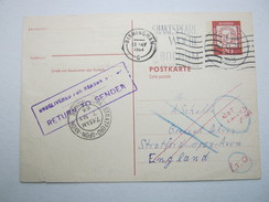 1964 , 20 Pfg. Bedeutende Deutsche , Antwortkarte Aus Den USA - Postkaarten - Gebruikt